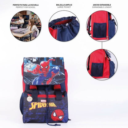 🎒 Mochila Escolar Spider-Man Roja | 28 × 40 × 14 cm