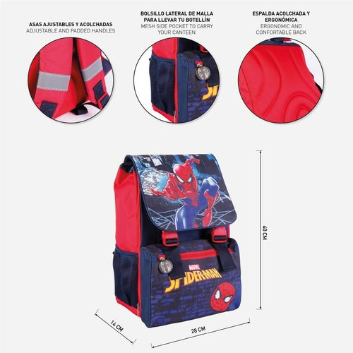🎒 Mochila Escolar Spider-Man Roja | 28 × 40 × 14 cm