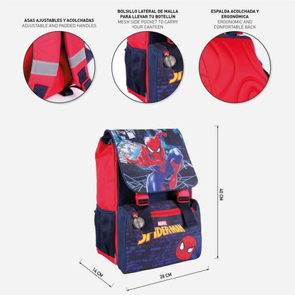 🎒 Mochila Escolar Spider-Man Roja | 28 × 40 × 14 cm