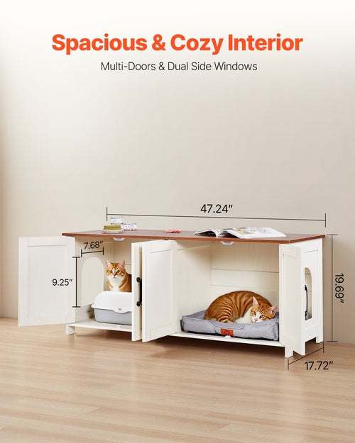 Cat Litter Box Enclosure for Multi Cats, 120 cm Hidden Litter Box