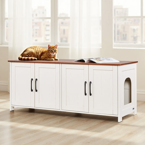 Cat Litter Box Enclosure for Multi Cats, 120 cm Hidden Litter Box