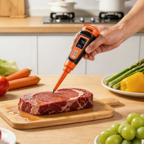 Food pH Meter, 0-14 pH Range, IP68 Waterproof Probe, Pocket Tester Kit